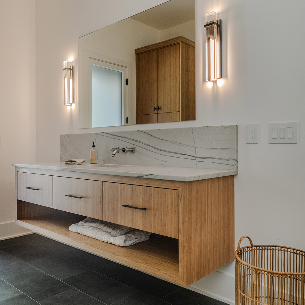 Quartzite Countertop in a bathroom