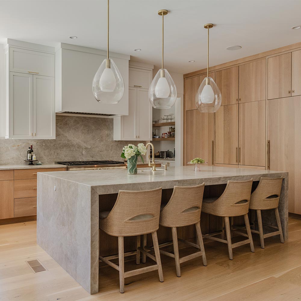 a stone countertop in a kitchen